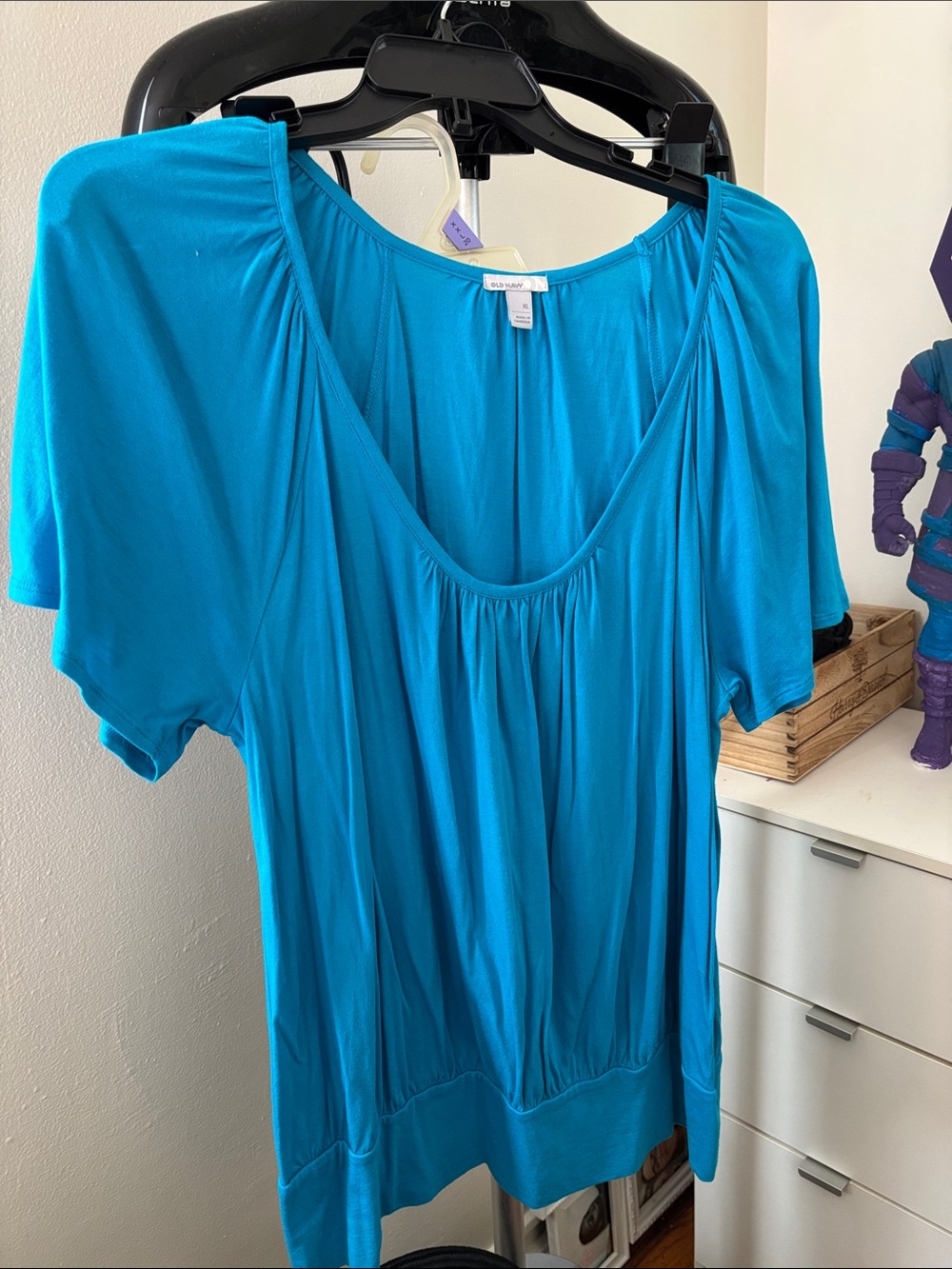 Old Navy Bright Teal Scoop Neck Short Sleeve Top